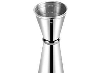 Briout Jigger for Bartending, Double Cocktail Jigger Japanese Premium 304 Stainless Steel Jigger 2 OZ 1 OZ with Measurements Inside