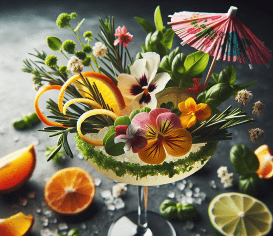 garnishes cocktail umbrellas citrus twists fresh herbs edible flowers 2