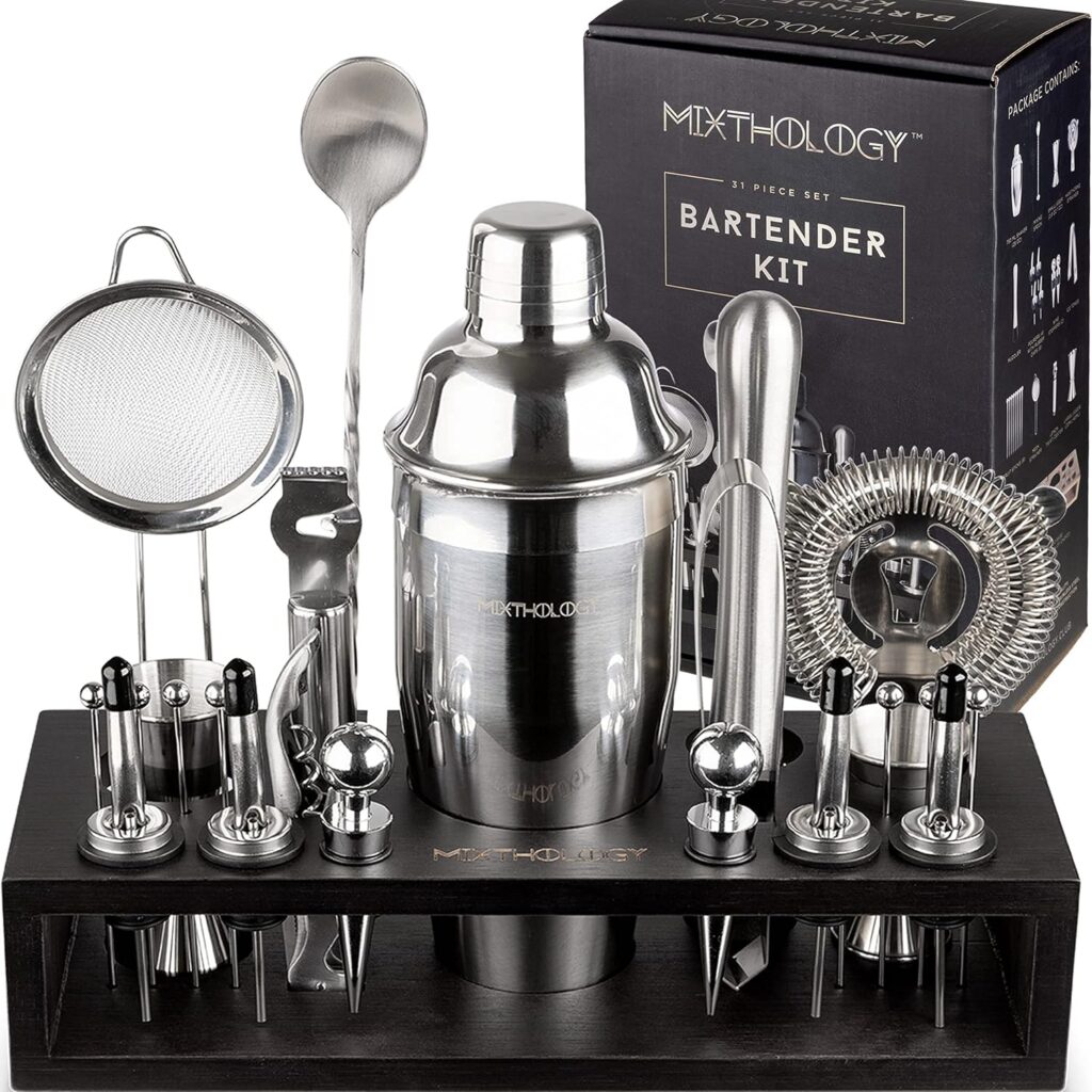 Mixology Bartender kit | 31 Piece Professional Bartender Set by Mixthology - bar Tools, Accessories, and bar Sets for The Home by Bartenders. Gift The Perfect Cocktail Shaker