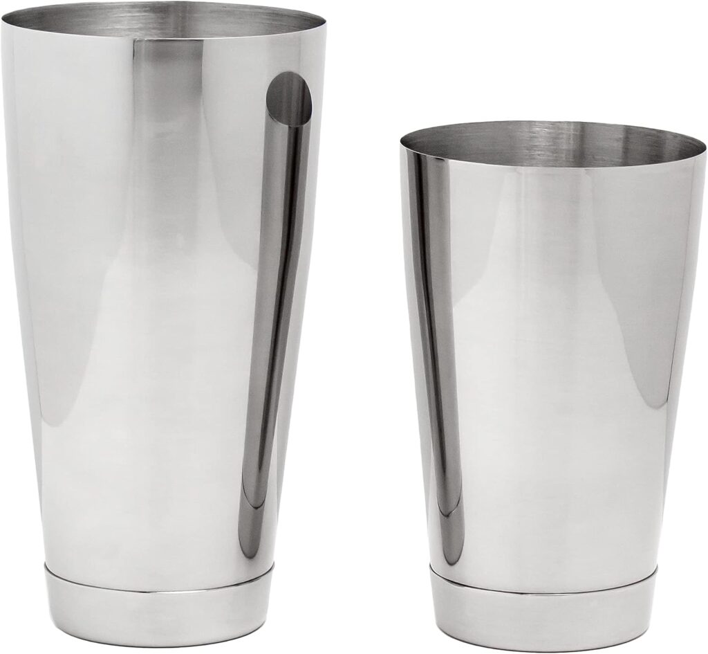 The Art of Craft Boston Shaker Set: Two Piece 18oz and 28oz Weighted Stainless Steel Professional Bartender Cocktail Shaker Tins