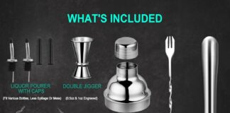 24 oz cocktail shaker set bartender kit by aozita stainless steel martini shaker mixing spoon muddler measuring jigger l 3