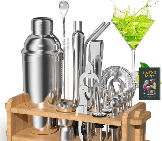 30pcs mixology bartender kit with stand secilla 25oz bar set cocktail shaker set professional bartending kit home bar to