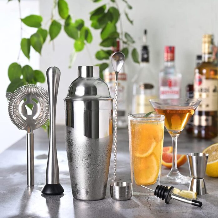 etens cocktail shaker set stainless steel bar set bartender kit mixology drink mixer bartending tools gifts martini shak 2