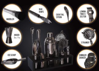 highball chaser 13 piece cobbler cocktail shaker set stainless steel mixology bartender kit with stand for home bar cock 1