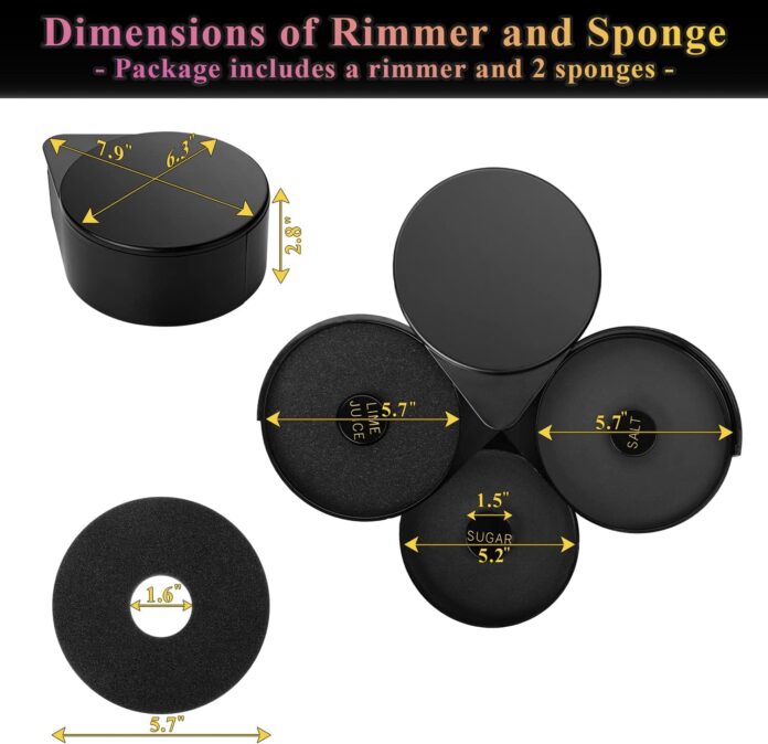 monkkino margarita salt rimmer set salt rimmer with 2 sponges 3 tier glass rimmer margarita salt rimmer dish for cocktai 3