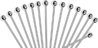 pecula 30 pcs cocktail picks appetizer skewers stainless steel cocktail skewers cleanable and reusable toothpicks for fo