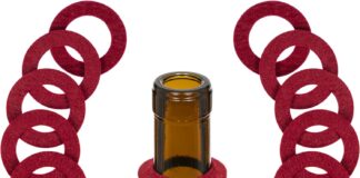 the wine drip ring set of 12 felt leak stopper accessories disposable no spill catcher bottle collars gadgets for bar ki