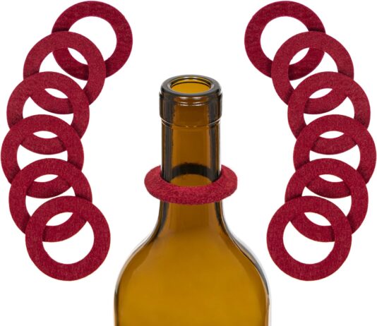 the wine drip ring set of 12 felt leak stopper accessories disposable no spill catcher bottle collars gadgets for bar ki