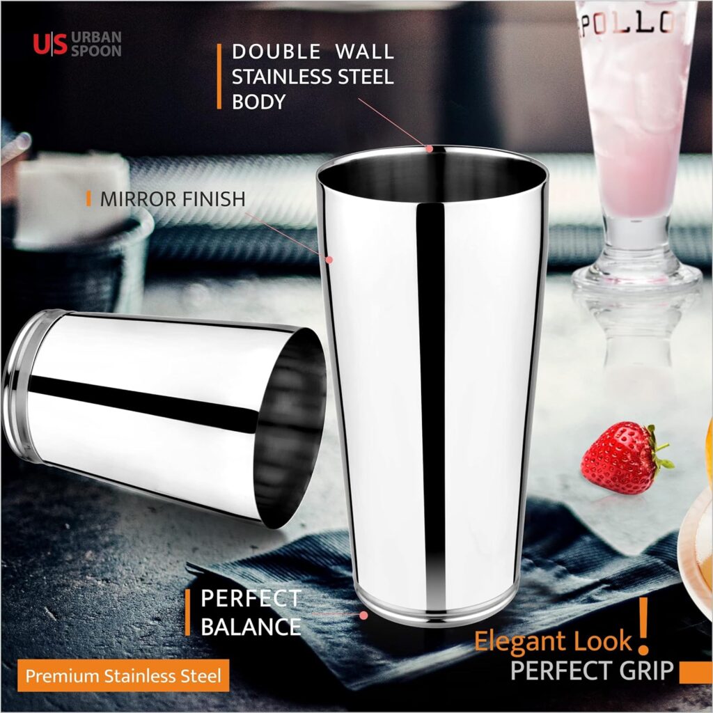 Urban Spoon Double Wall Stainless Steel weighted Boston Shaker - 28 Oz, 2-Piece Boston Shaker Set, Drink Shaker/Drink Mixer