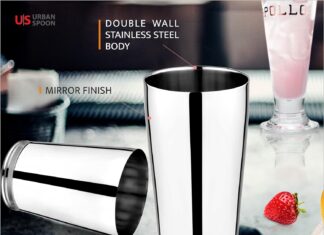 urban spoon double wall stainless steel weighted boston shaker 28 oz 2 piece boston shaker set drink shakerdrink mixer 3