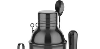 vabaso 20 piece cocktail shaker set with rotating stand 25oz stainless steel black bartender kit bar tools set for home