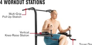 weider power tower with 4 workout stations and 300 lb user capacity 1