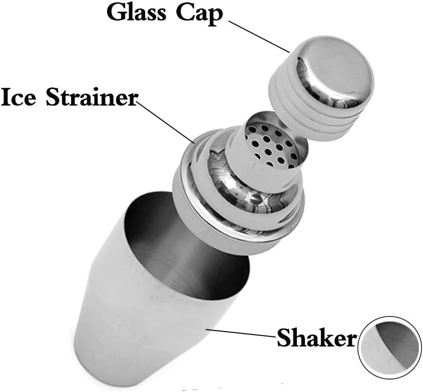 Cocktail Shaker with Strainer,Small Martini Shaker Stainless Steel Cocktail Shaker Bottle,Small Shakers Bartending Drink Shaker Single Bar Shaker,Espresso Shaker (11.8oz 350ml)