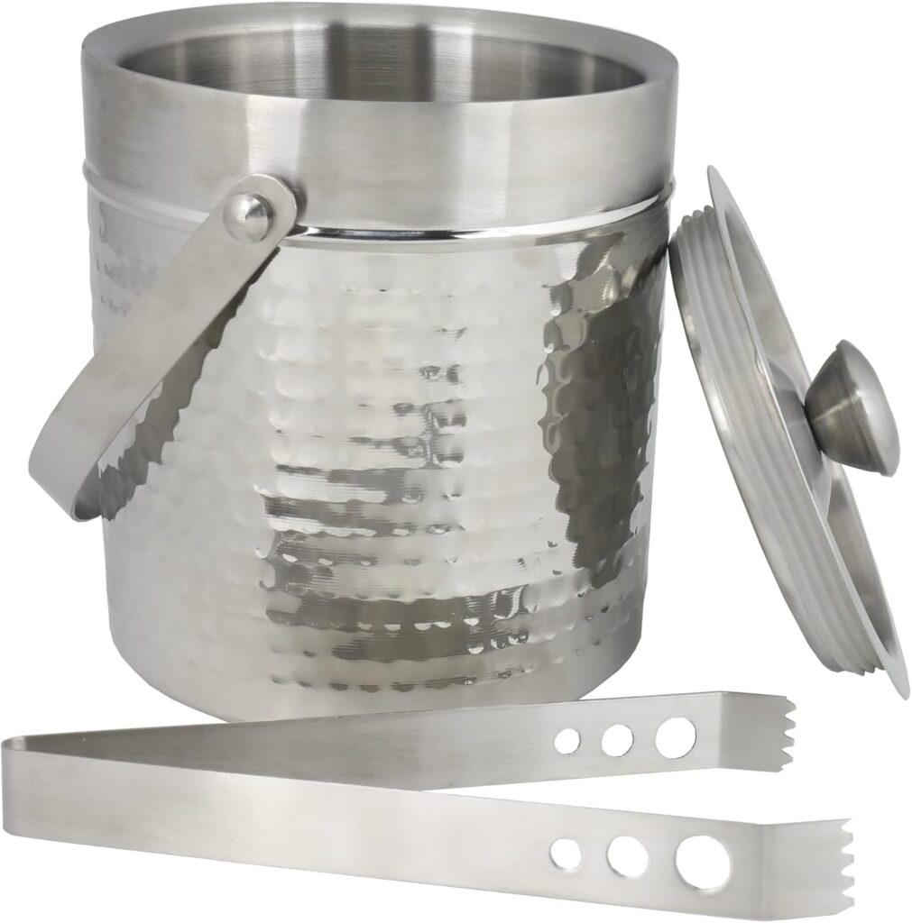 Chef Craft Hammered Cocktail Shaker, 28 Ounce Fluid Volume Capacity, Stainless Steel