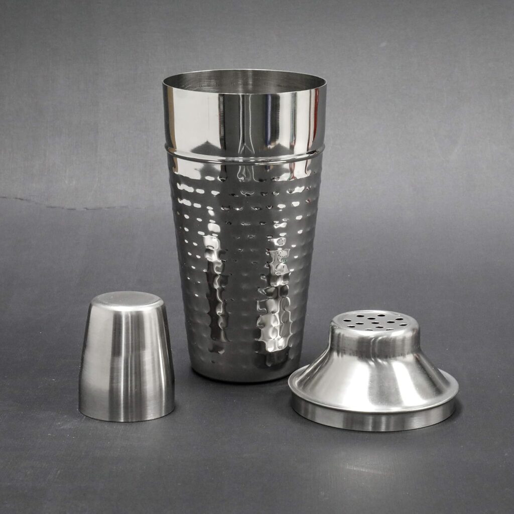 Chef Craft Hammered Cocktail Shaker, 28 Ounce Fluid Volume Capacity, Stainless Steel