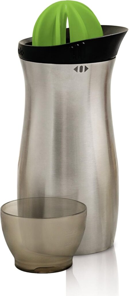 Tovolo Cocktail Shaker Stainless Steel (24 oz.) - Built-In Citrus Reamer, Strainer,  Jigger / Gadget for Bar Cart, Bartending, Home Bar, Mixology, Kitchen,  Gifting